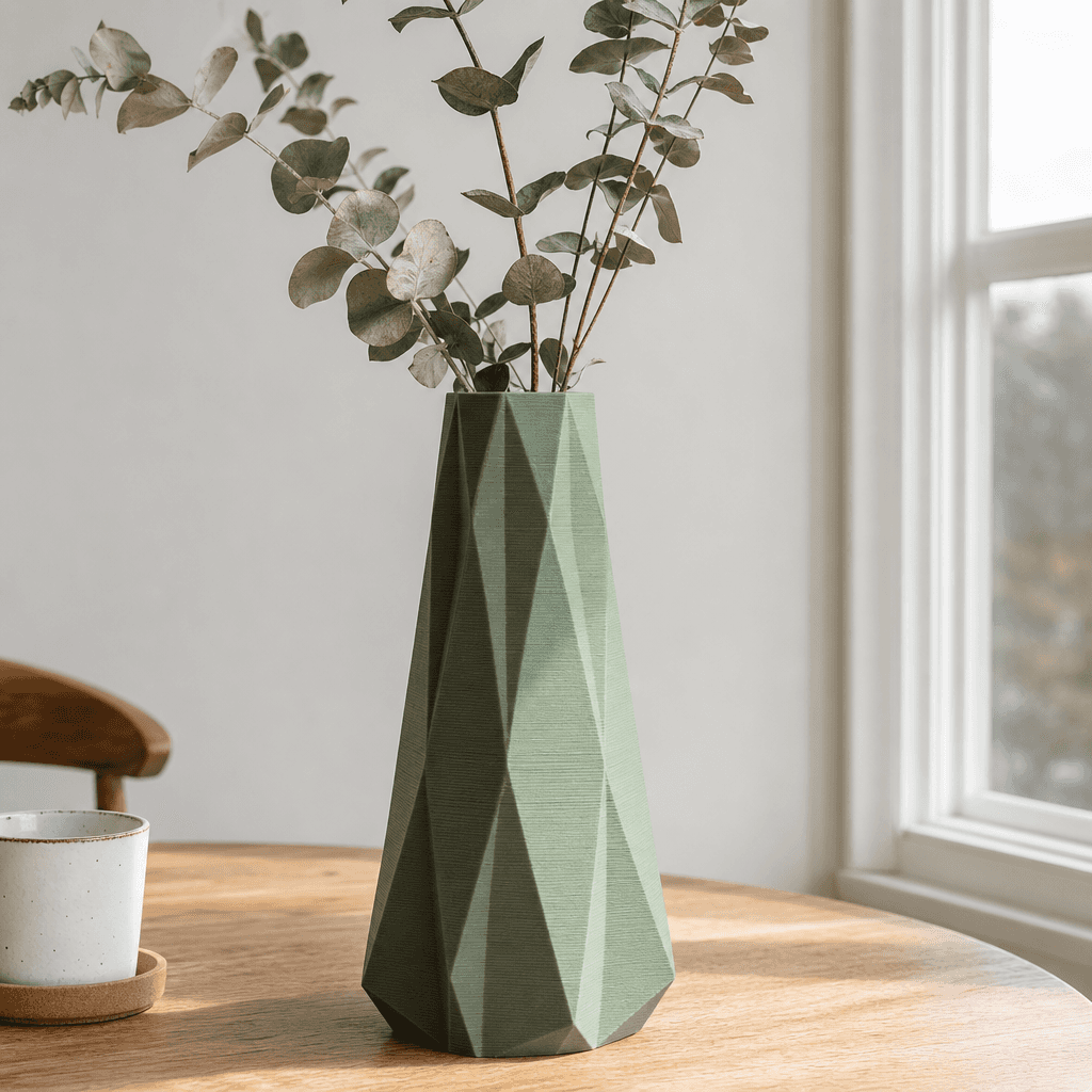 Faceted flower vase