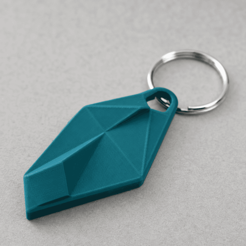 Geometric teal keychain