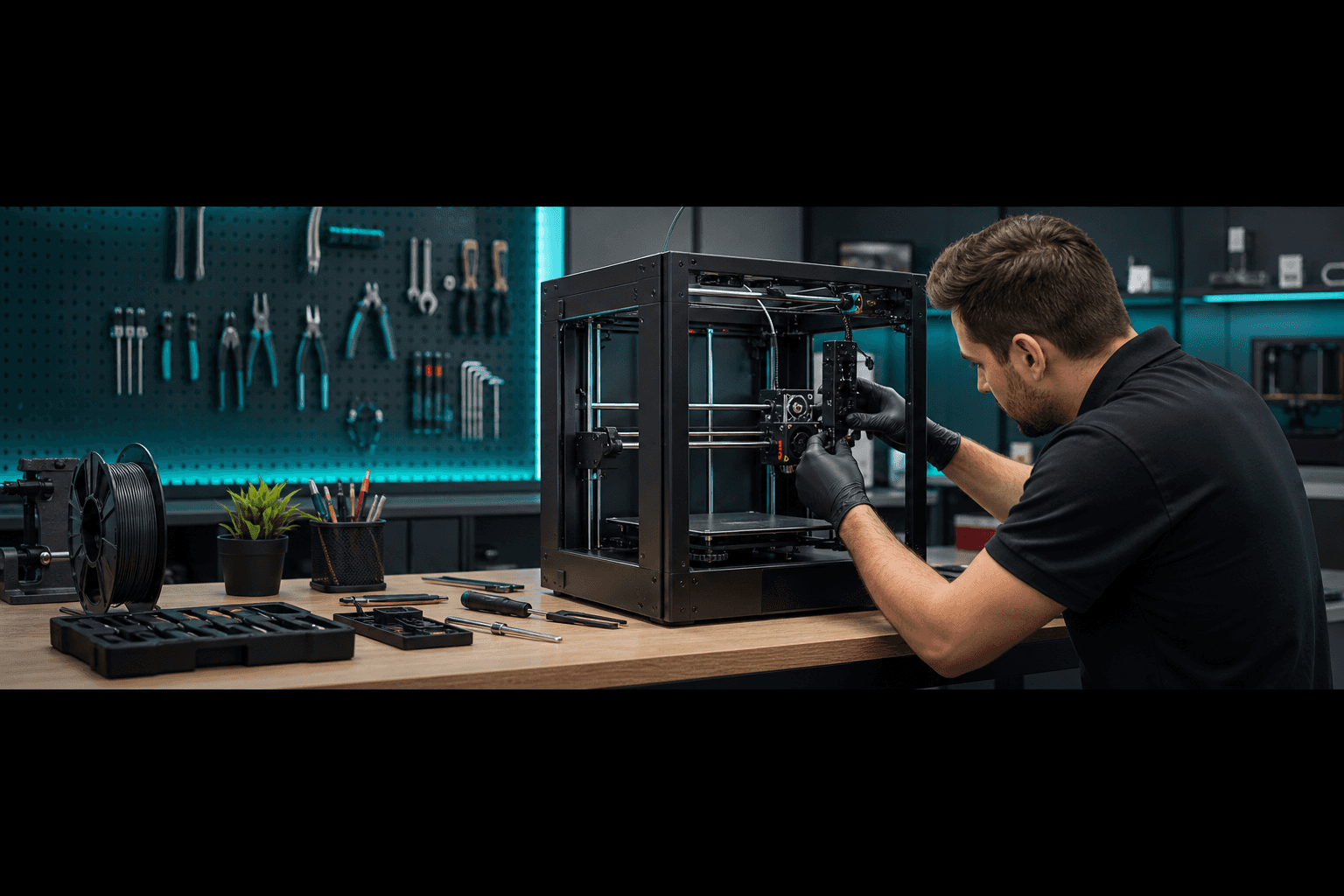 3D printer repair and calibration workshop